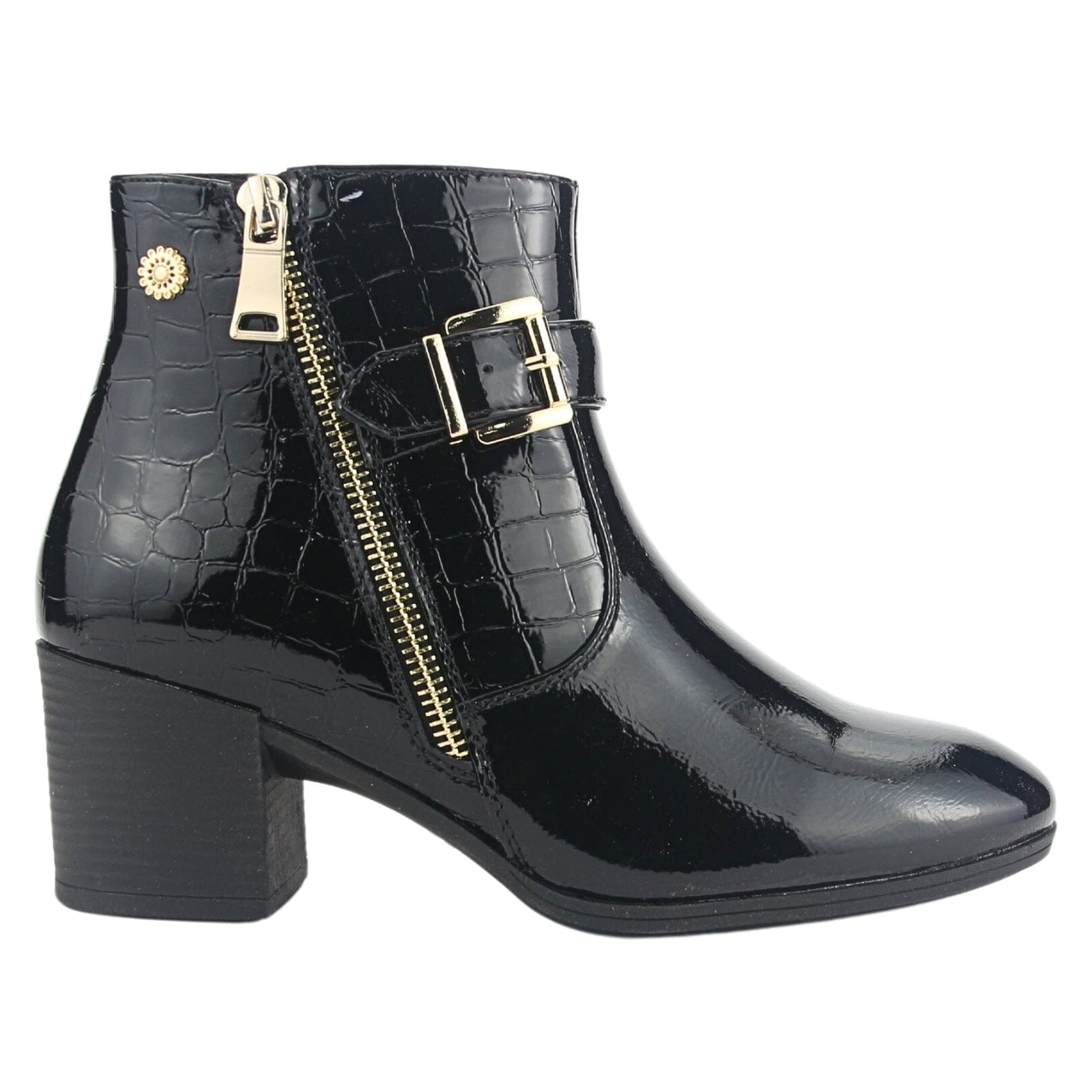 Botin Chalada Mujer Gally-4 Negro Casual Botines Taco Chalada 