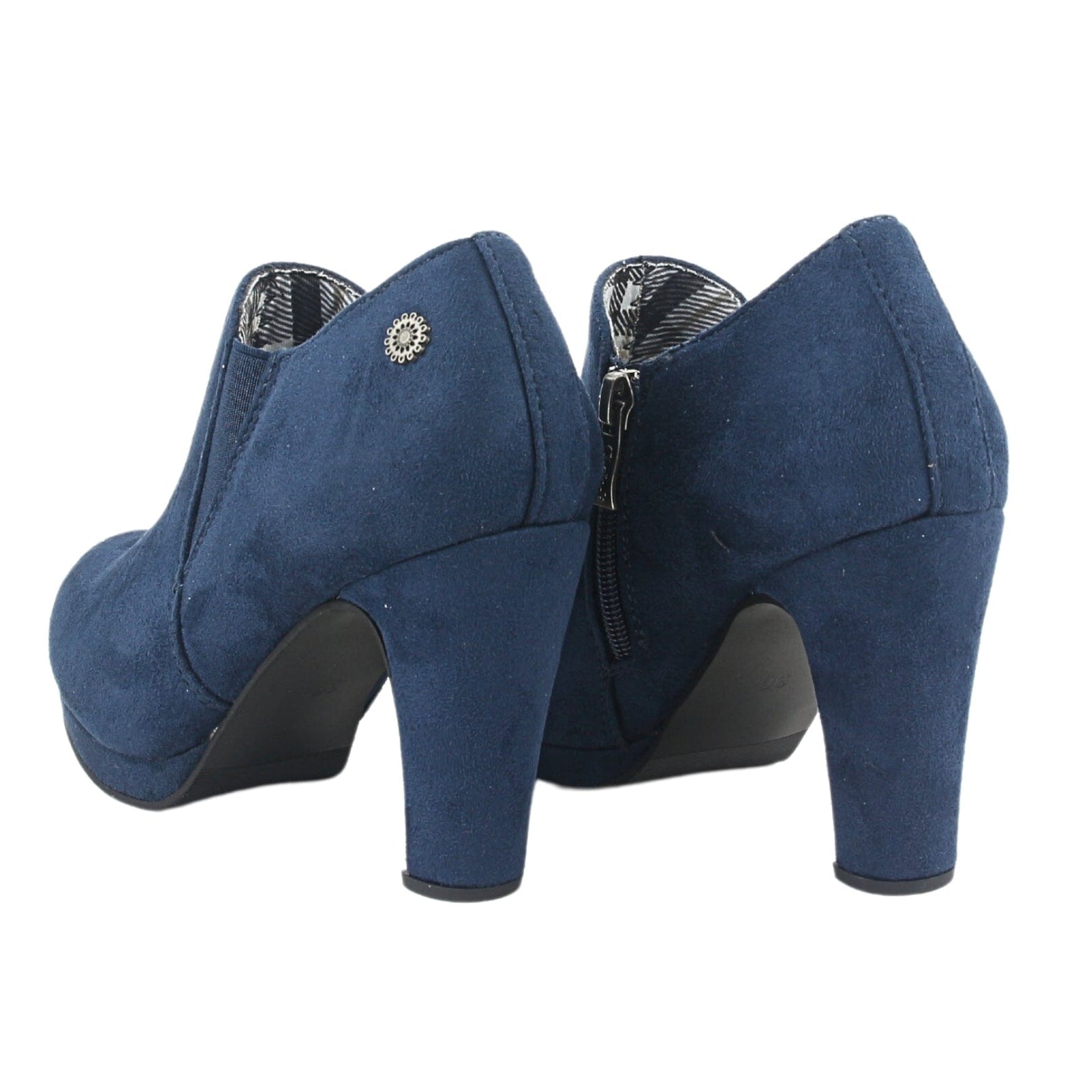 Botin Chalada Mujer Plataform-8 Azul Marino Casual Botines Taco Chalada 