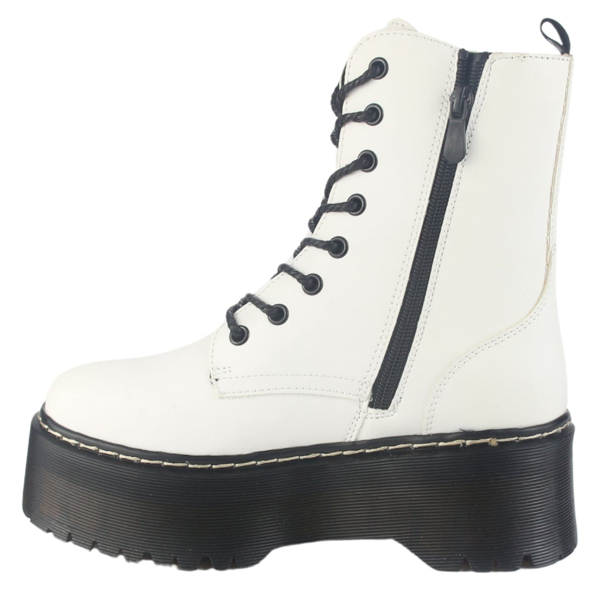 Botin Chalada Mujer Poolh-9 Blanco Plataforma Botines Chalada 