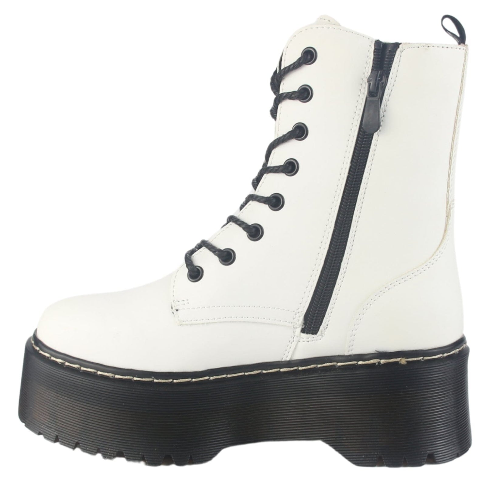 Botin Chalada Mujer Poolh-9 Blanco Plataforma Botines Chalada 