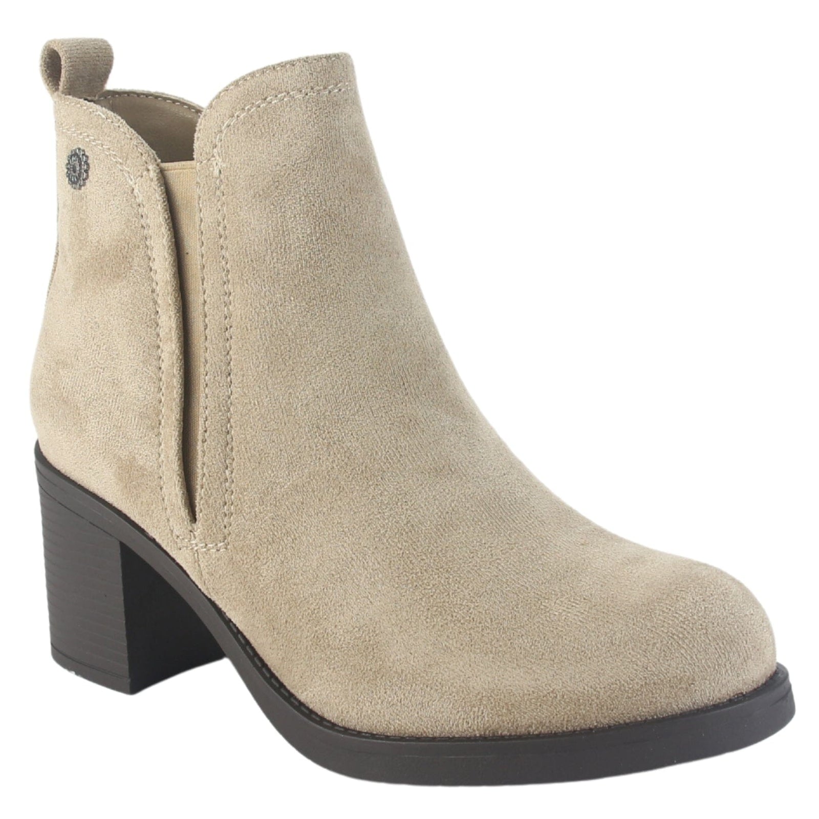 Botin Chalada Mujer Prata-1 Taupe Casual Botines Taco Chalada 