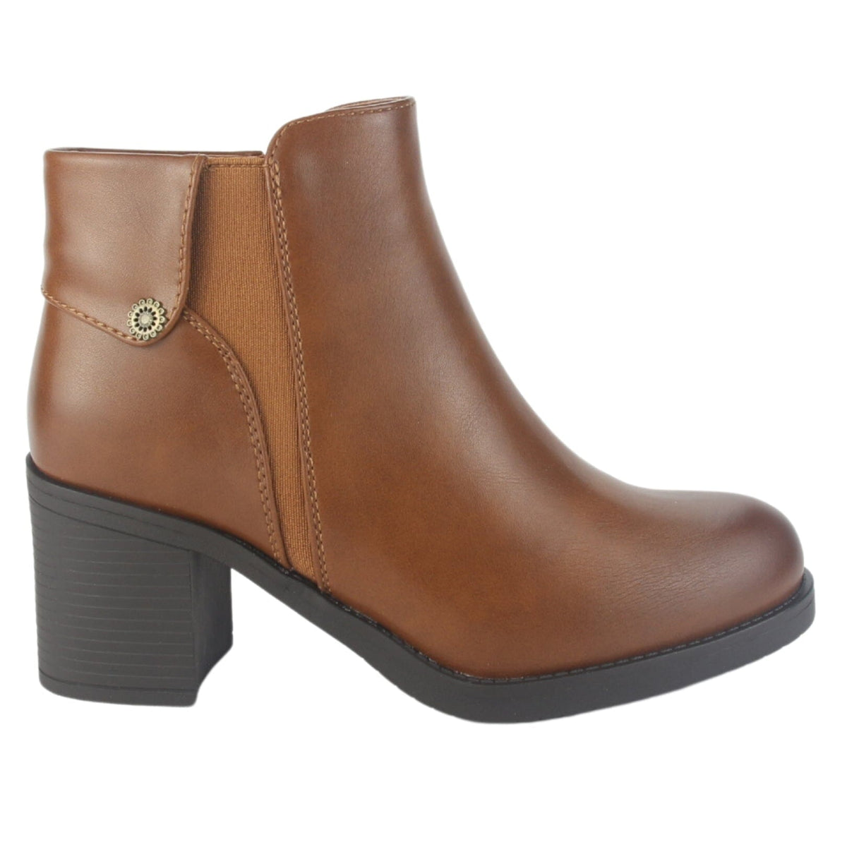 Botin Chalada Mujer Prata-3 Tostado Casual Botines Taco Chalada 