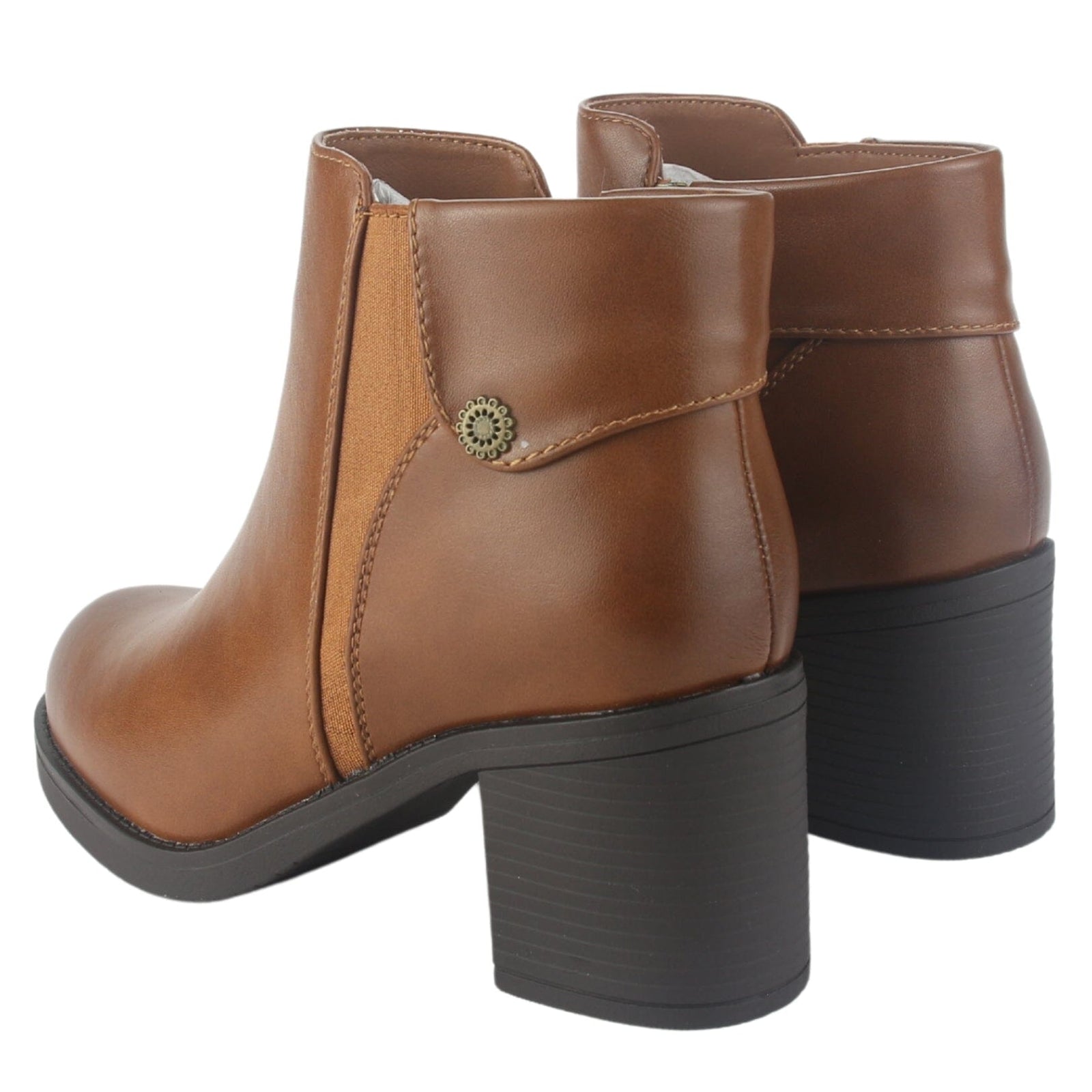 Botin Chalada Mujer Prata-3 Tostado Casual Botines Taco Chalada 