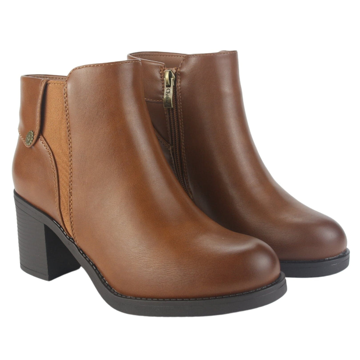 Botin Chalada Mujer Prata-3 Tostado Casual Botines Taco Chalada 