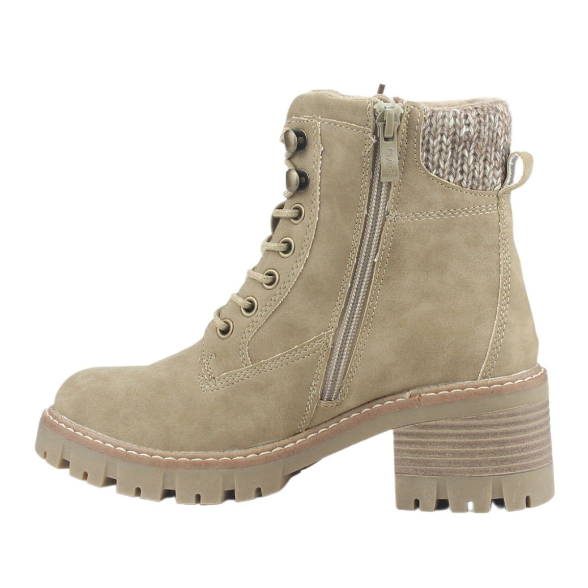 Botin Chalada Mujer Sindy-1 Beige Casual Botines Taco Chalada 