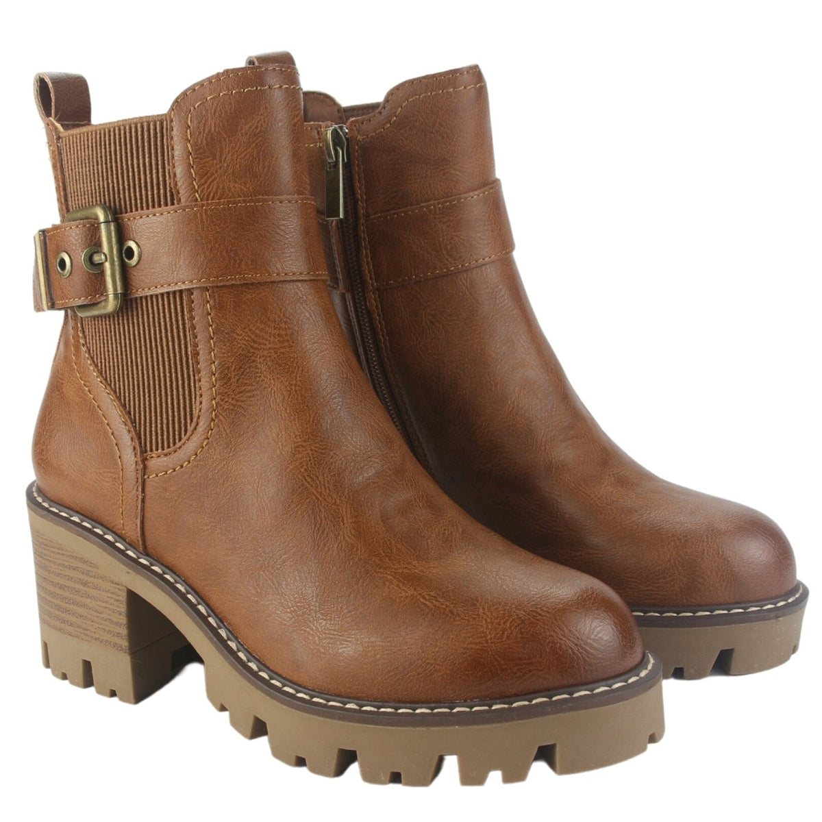 Botin Chalada Mujer Tere-4 Tostado Casual Botines Taco Chalada 