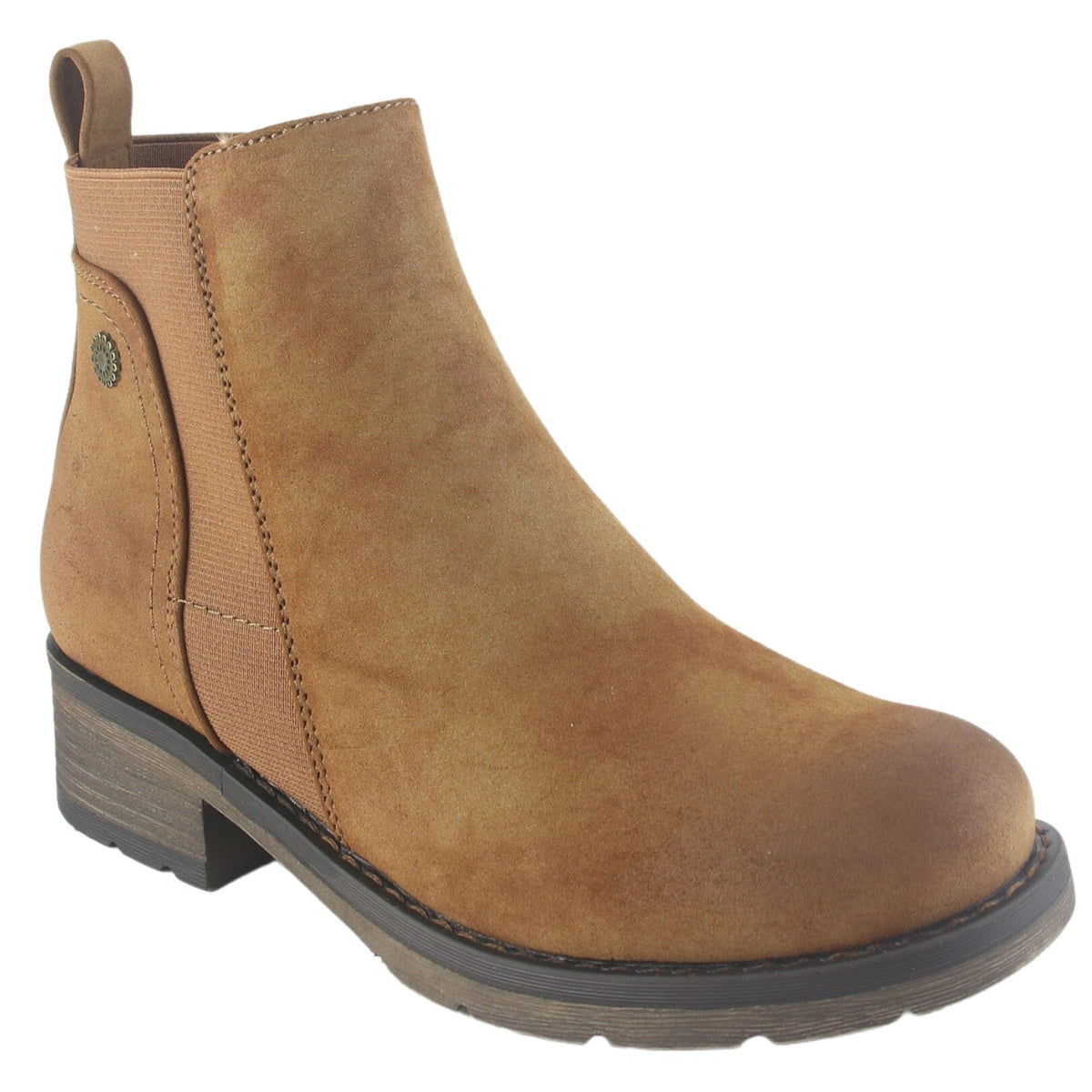 Botin Chalada Mujer Torri-28 Camel Casual Botines Taco Chalada 