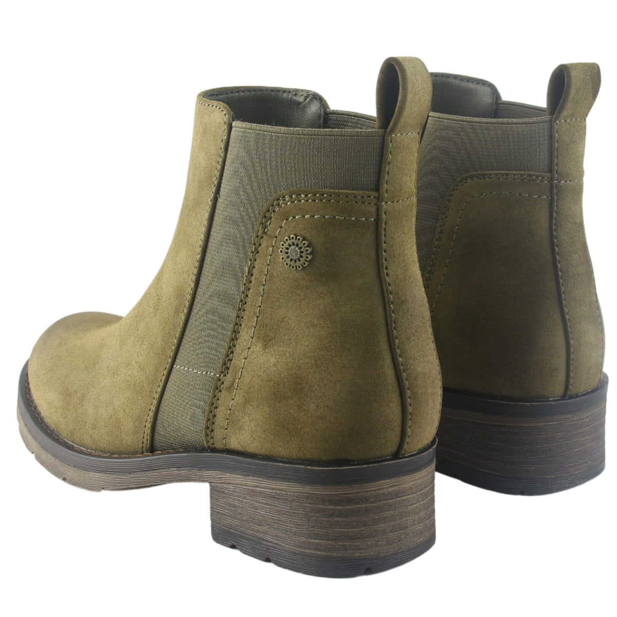 Botin Chalada Mujer Torri-28 Oliva Casual Botines Taco Chalada 