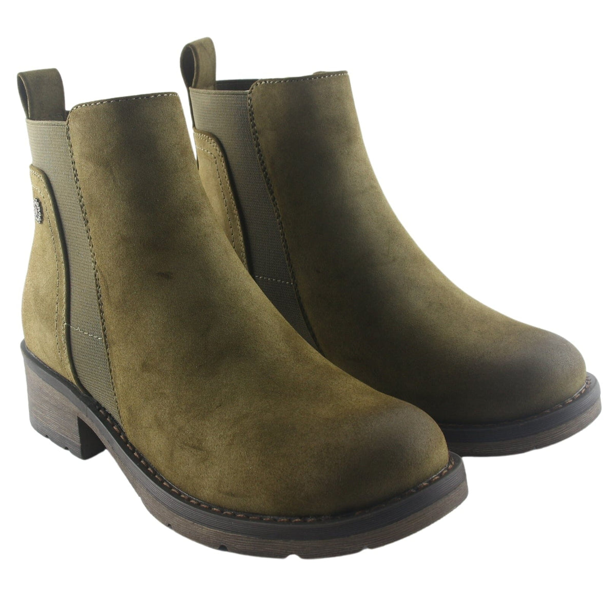 Botin Chalada Mujer Torri-28 Oliva Casual Botines Taco Chalada 