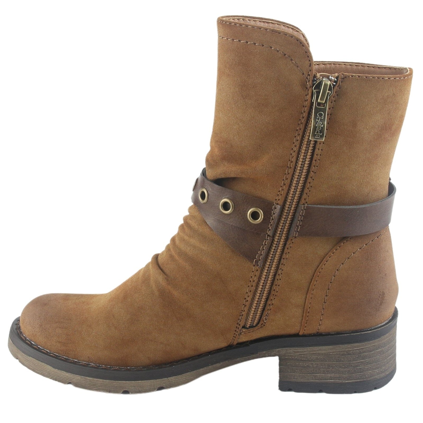 Botin Chalada Mujer Torri-29 Camel Casual Botines Taco Chalada 