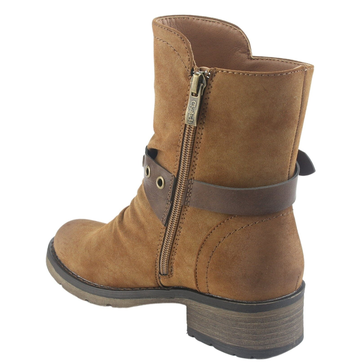 Botin Chalada Mujer Torri-29 Camel Casual Botines Taco Chalada 