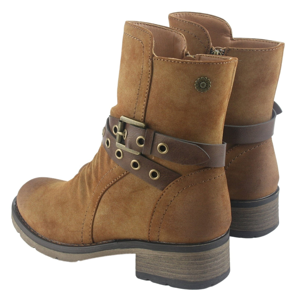 Botin Chalada Mujer Torri-29 Camel Casual Botines Taco Chalada 