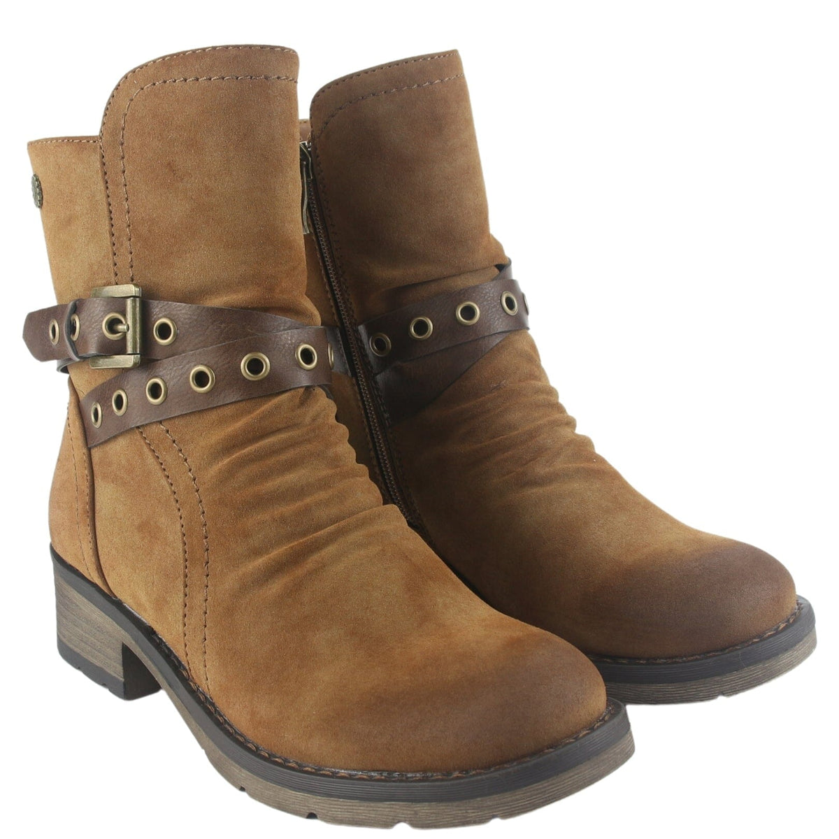 Botin Chalada Mujer Torri-29 Camel Casual Botines Taco Chalada 