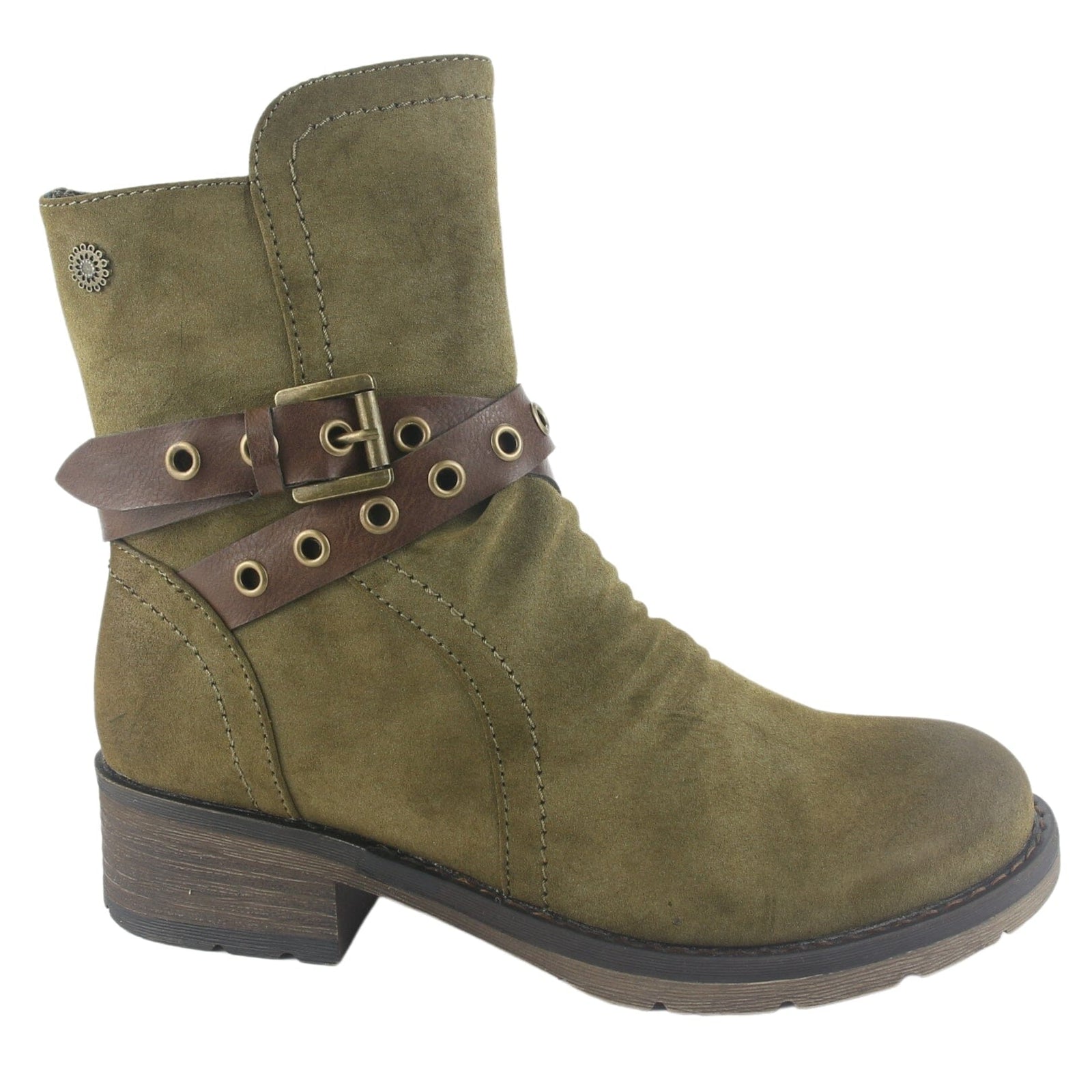 Botin Chalada Mujer Torri-29 Oliva Casual Botines Taco Chalada 