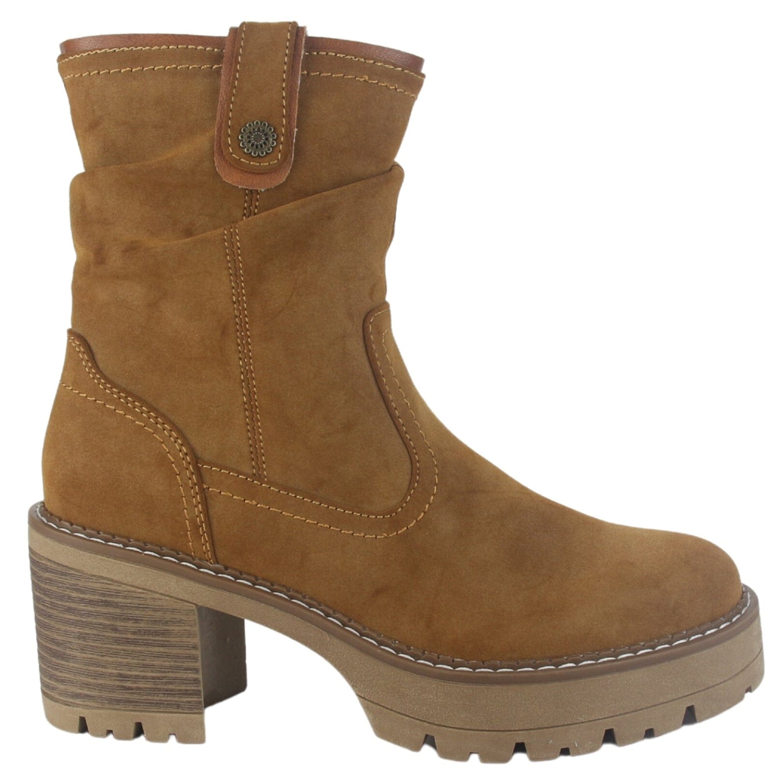 Botin Chalada Mujer Trini-20 Tostado Casual Botines Taco Chalada 