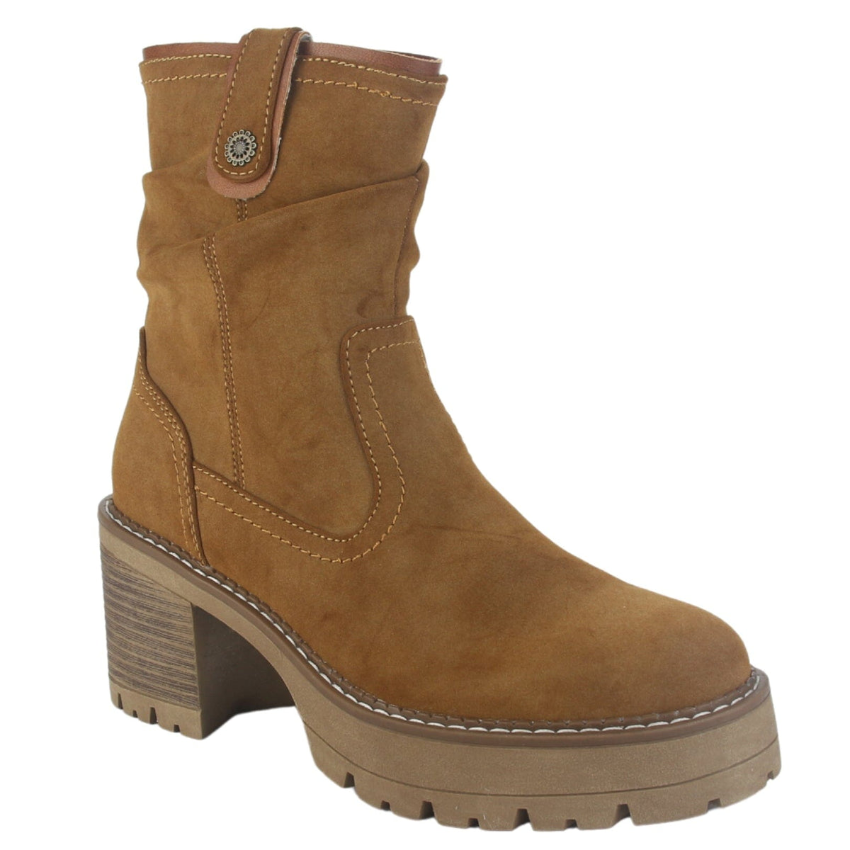 Botin Chalada Mujer Trini-20 Tostado Casual Botines Taco Chalada 