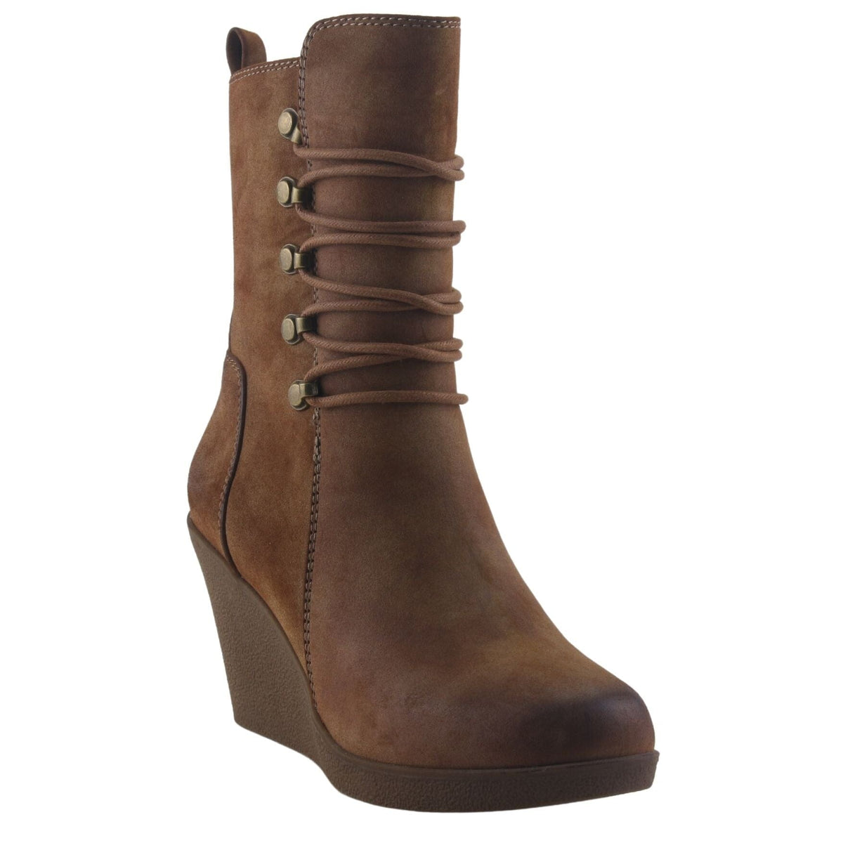 Botin Chalada Mujer Wedge-43 Camel Casual Botines Taco Chalada 