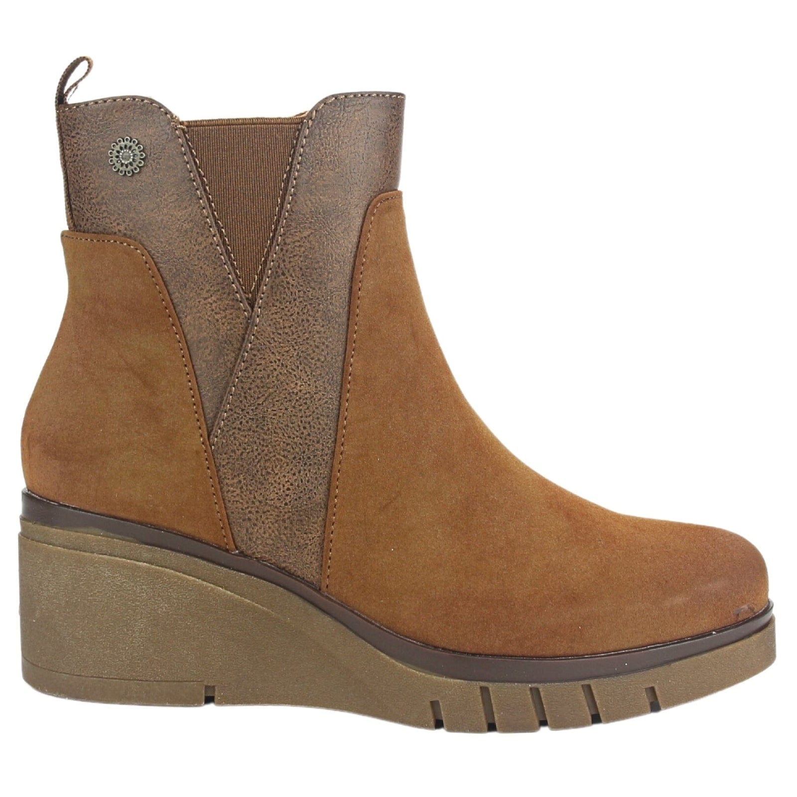 Botin Chalada Mujer Wedgenew-1 Tostado Casual Botines Taco Chalada 