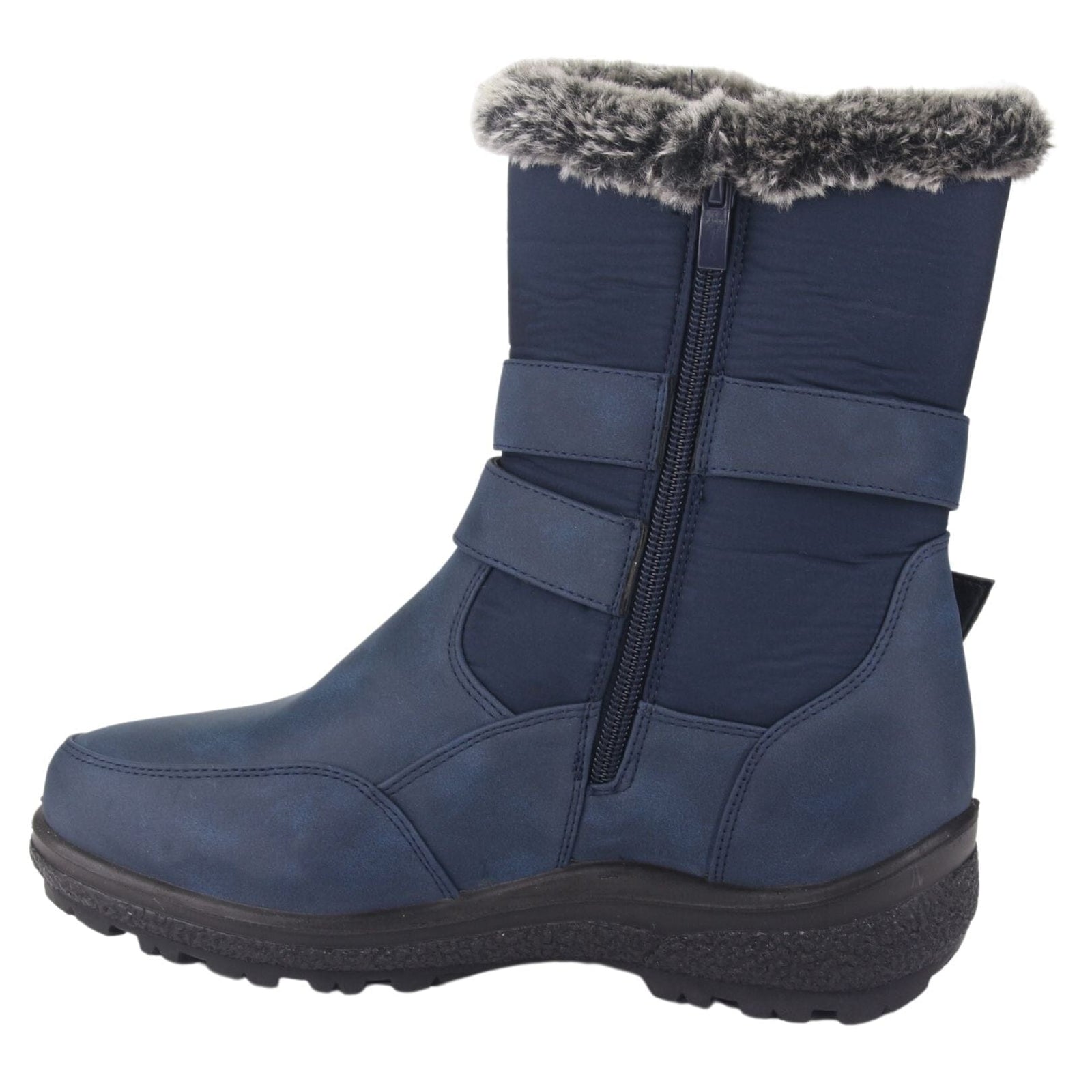 Botin Chalada Mujer Winter-7 Azul Marino Casual Botines Planos Chalada 