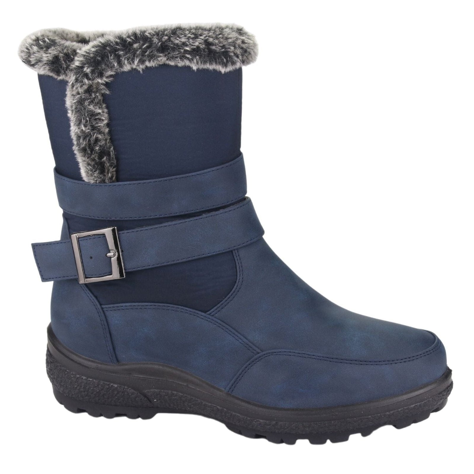 Botin Chalada Mujer Winter-7 Azul Marino Casual Botines Planos Chalada 