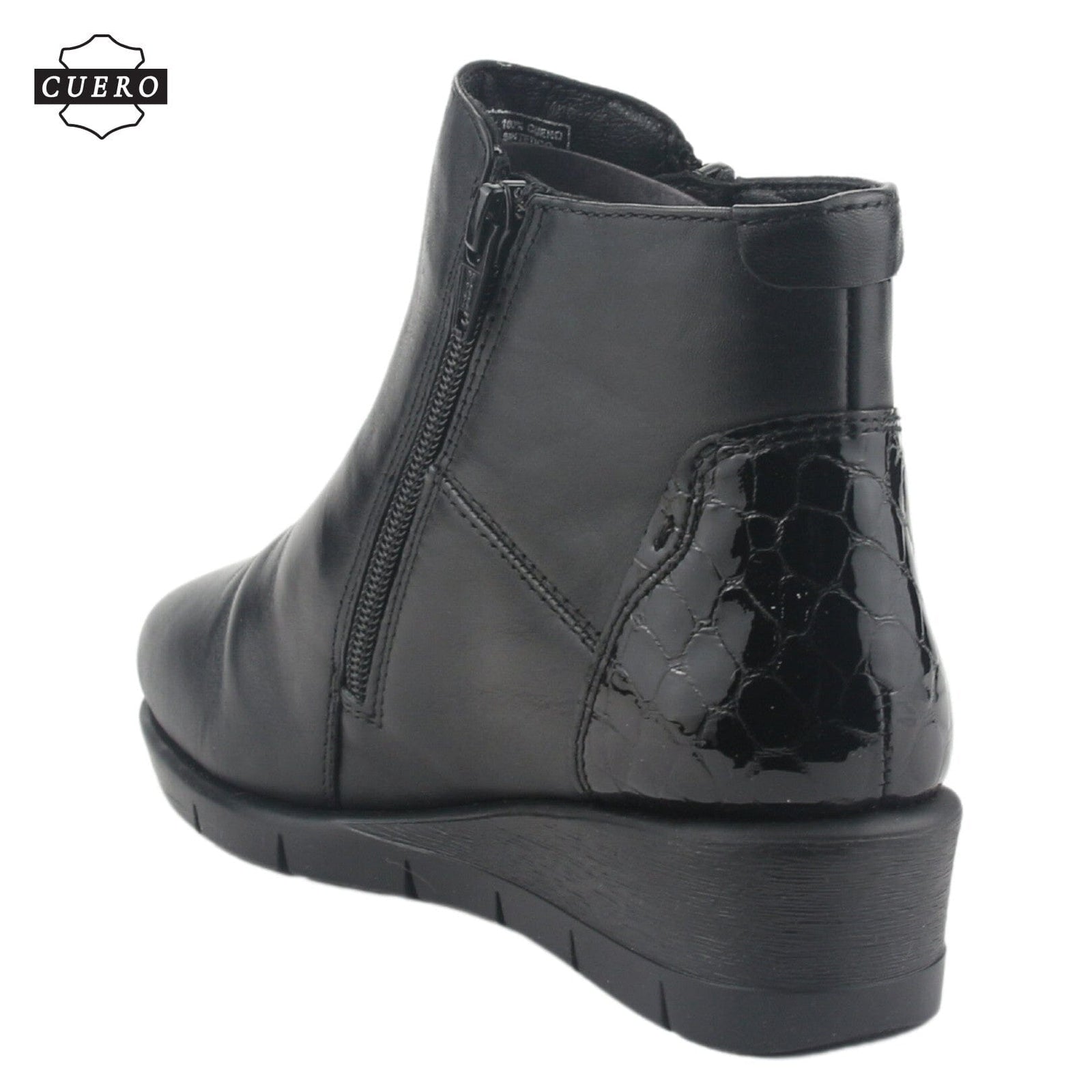 Botin de Cuero Chalada Mujer Calafate-2 Negro Casual Botines Taco Chalada 