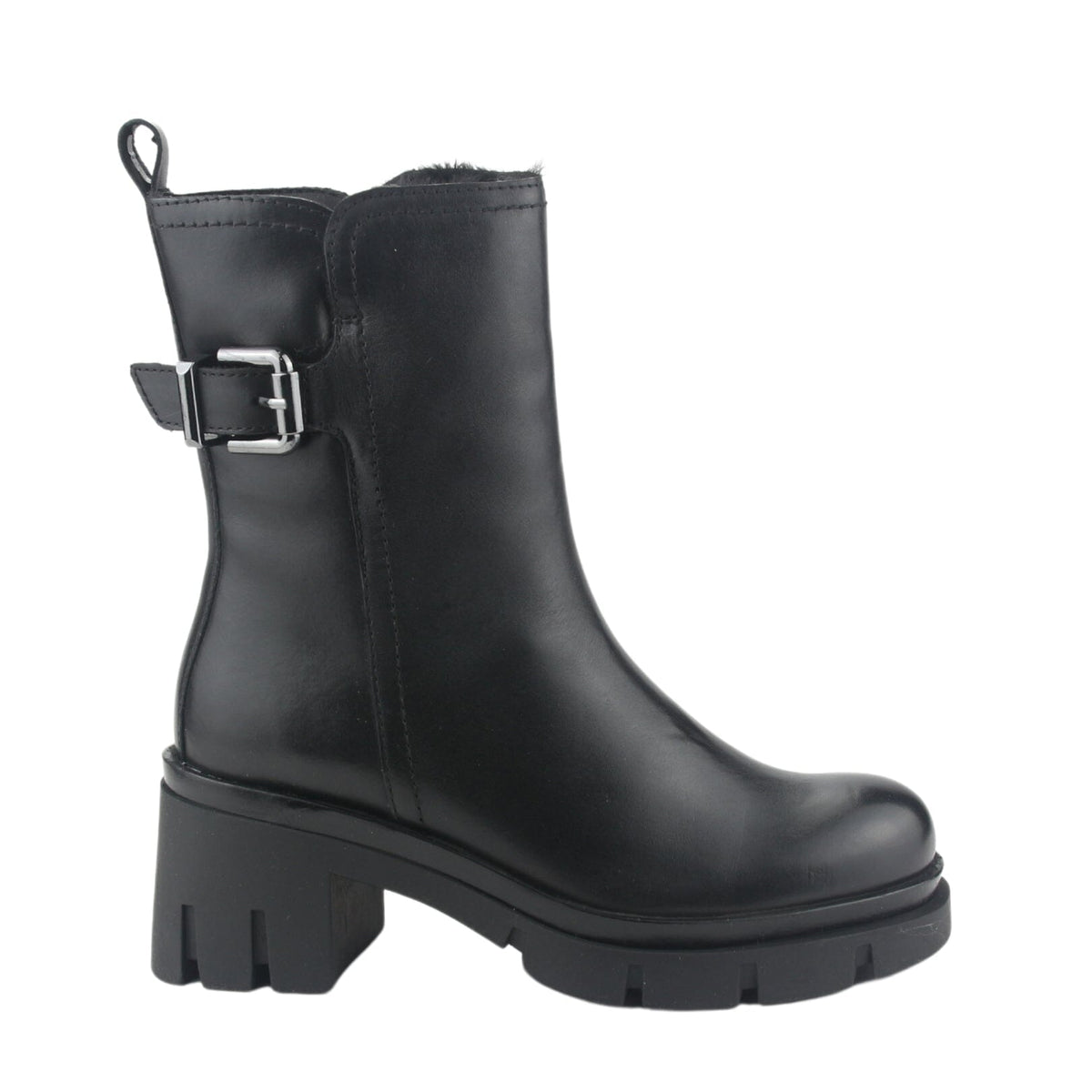 Botin de Cuero Chalada Mujer Cereza-1 Negro Casual Botines Taco Chalada 