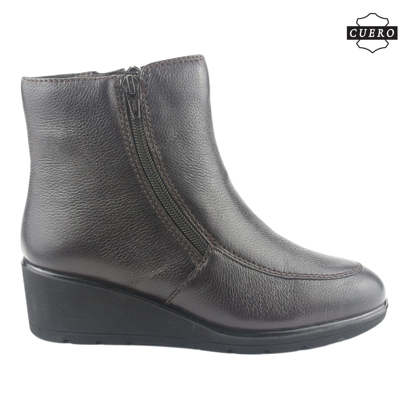 Botin de Cuero Chalada Mujer Maqui-1 Café Casual Botines Taco Chalada 