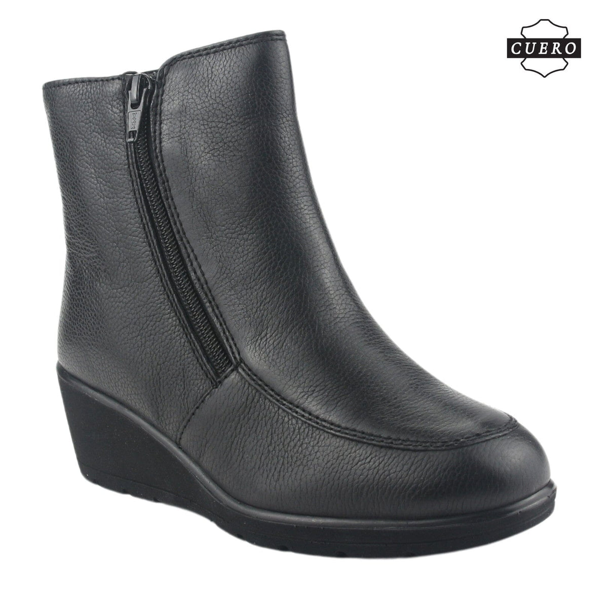 Botin de Cuero Chalada Mujer Maqui-1 Negro Casual Botines Taco Chalada 