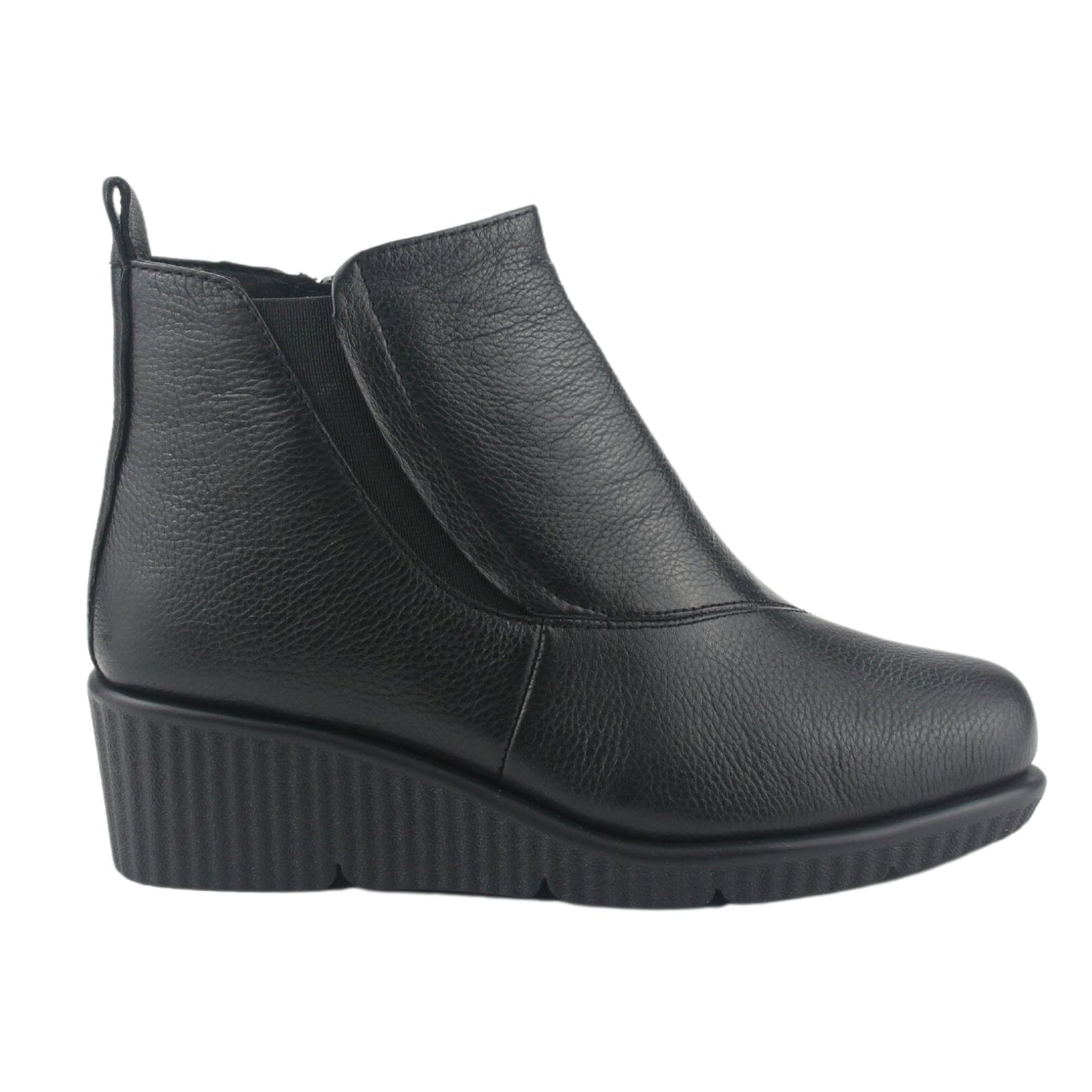 Botin de Cuero Chalada Mujer Mosqueta-1 Negro Casual Botines Taco Chalada 