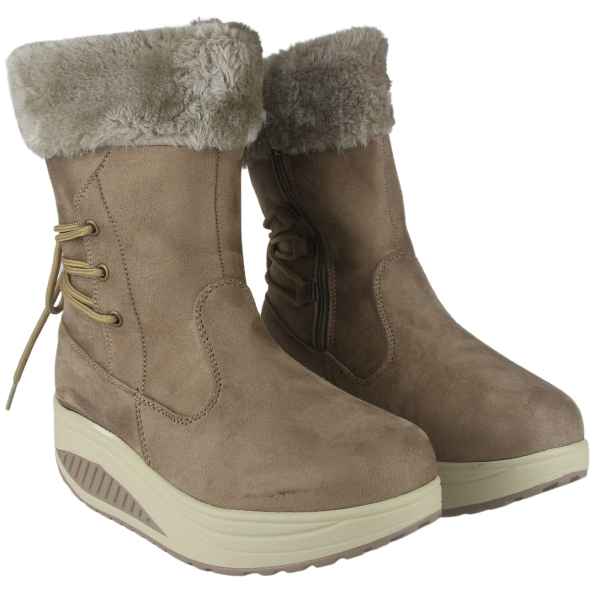 Botin Funway Mujer Tija-34 Beige Casual Botines Funway 