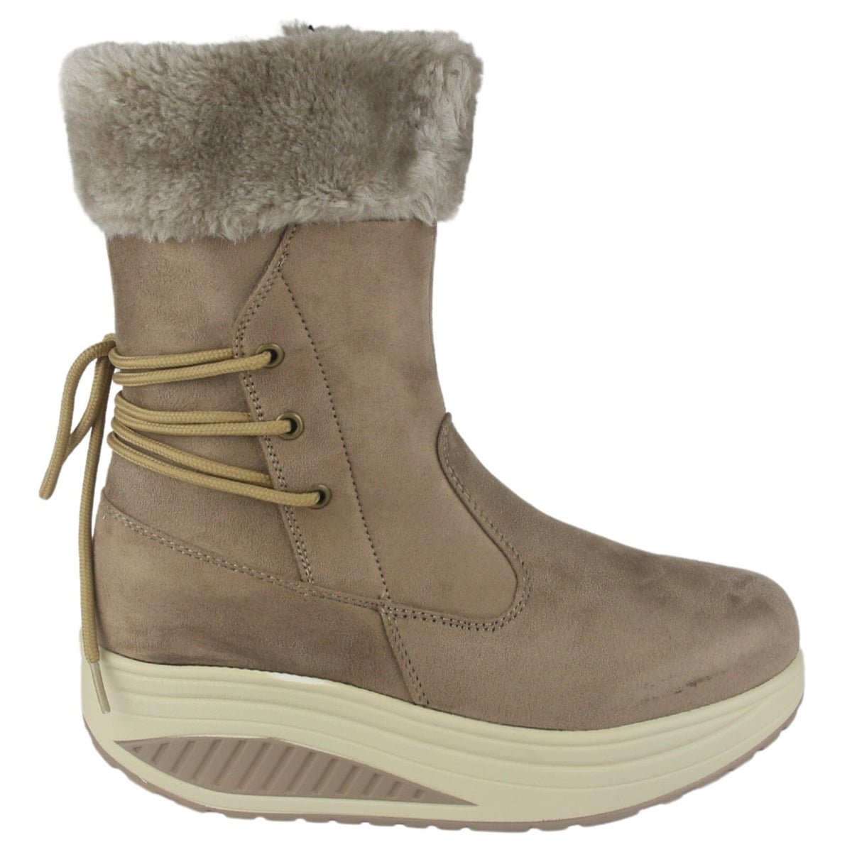 Botin Funway Mujer Tija-34 Beige Casual Botines Funway 