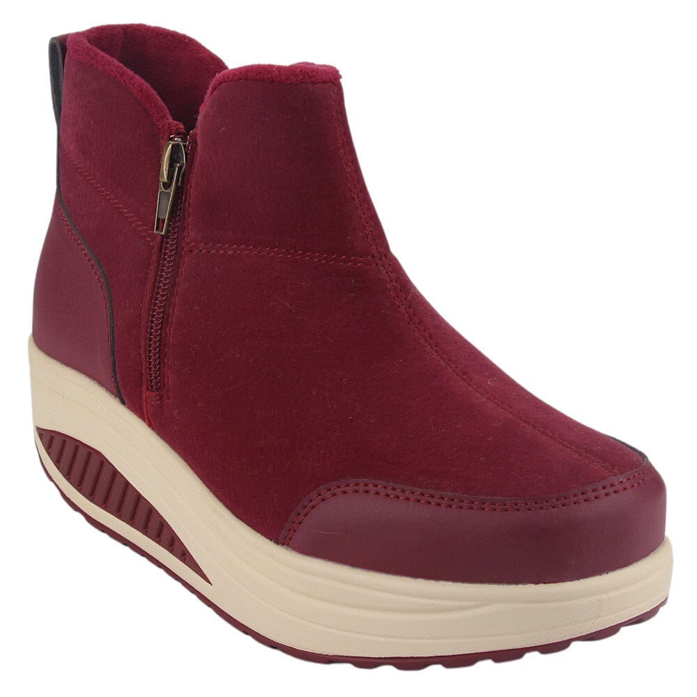 Botin Funway Mujer Tija-4 Rojo Casual Botines Funway 