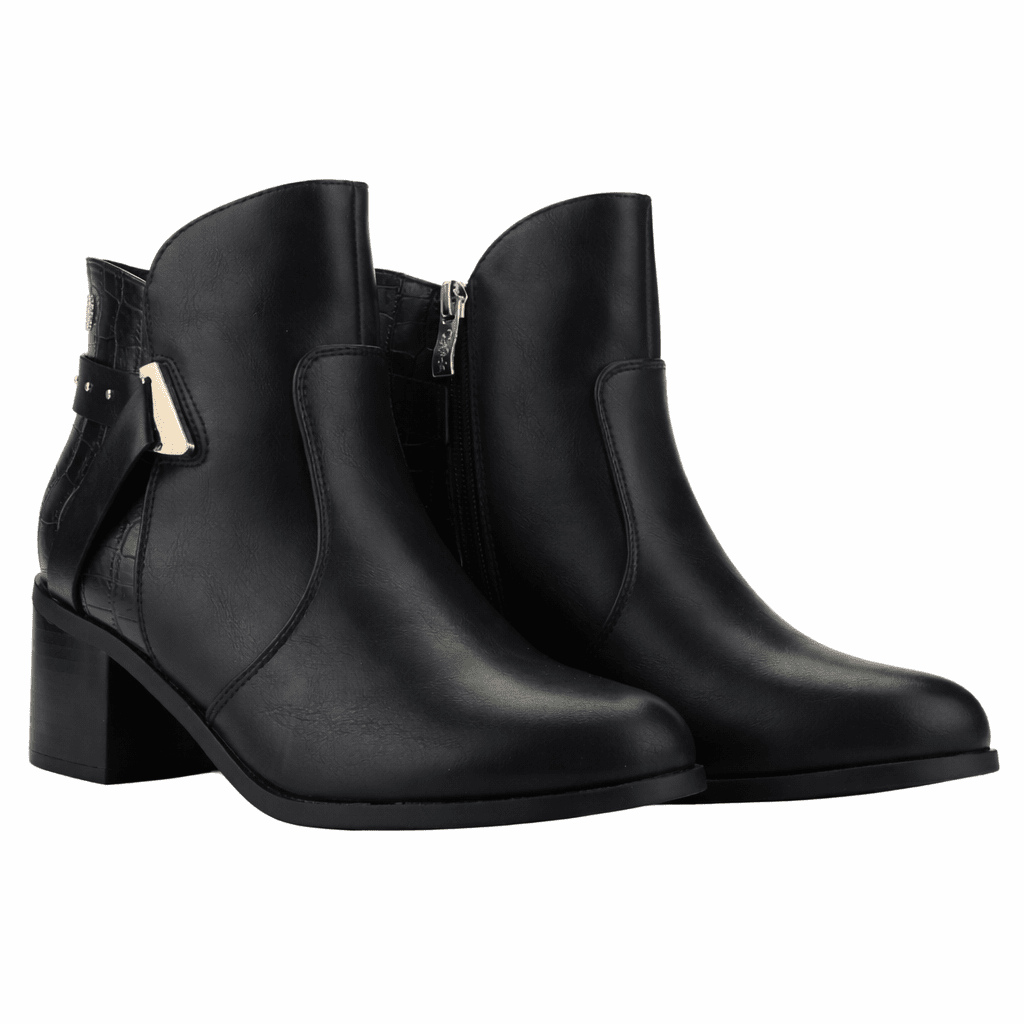 Botin Negro Mujer Casual Chalada Diva Botines Taco Chalada 