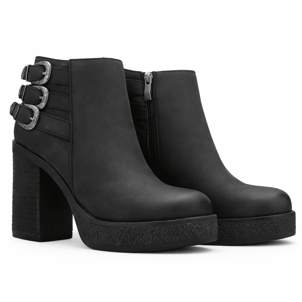 Botin Negro Mujer Casual Chalada Ella Botines Taco Chalada 