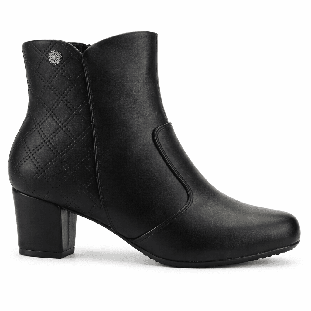 Botin Negro Mujer Casual Chalada Flexib Botines Taco Chalada 