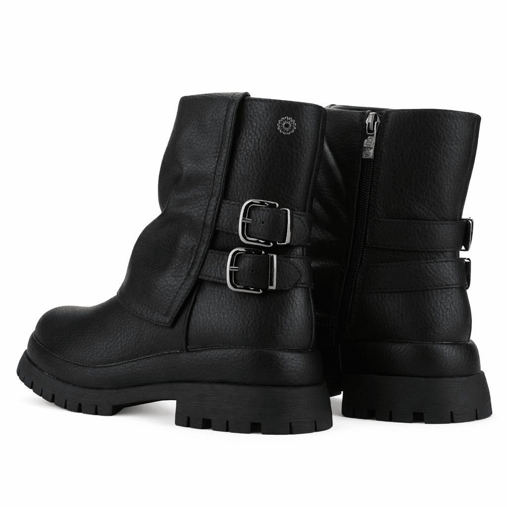 Botin Negro Mujer Casual Chalada Krep Botines Taco Chalada 