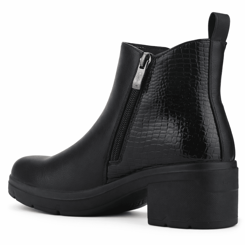 Botin Negro Mujer Casual Chalada Madena Botines Taco Chalada 