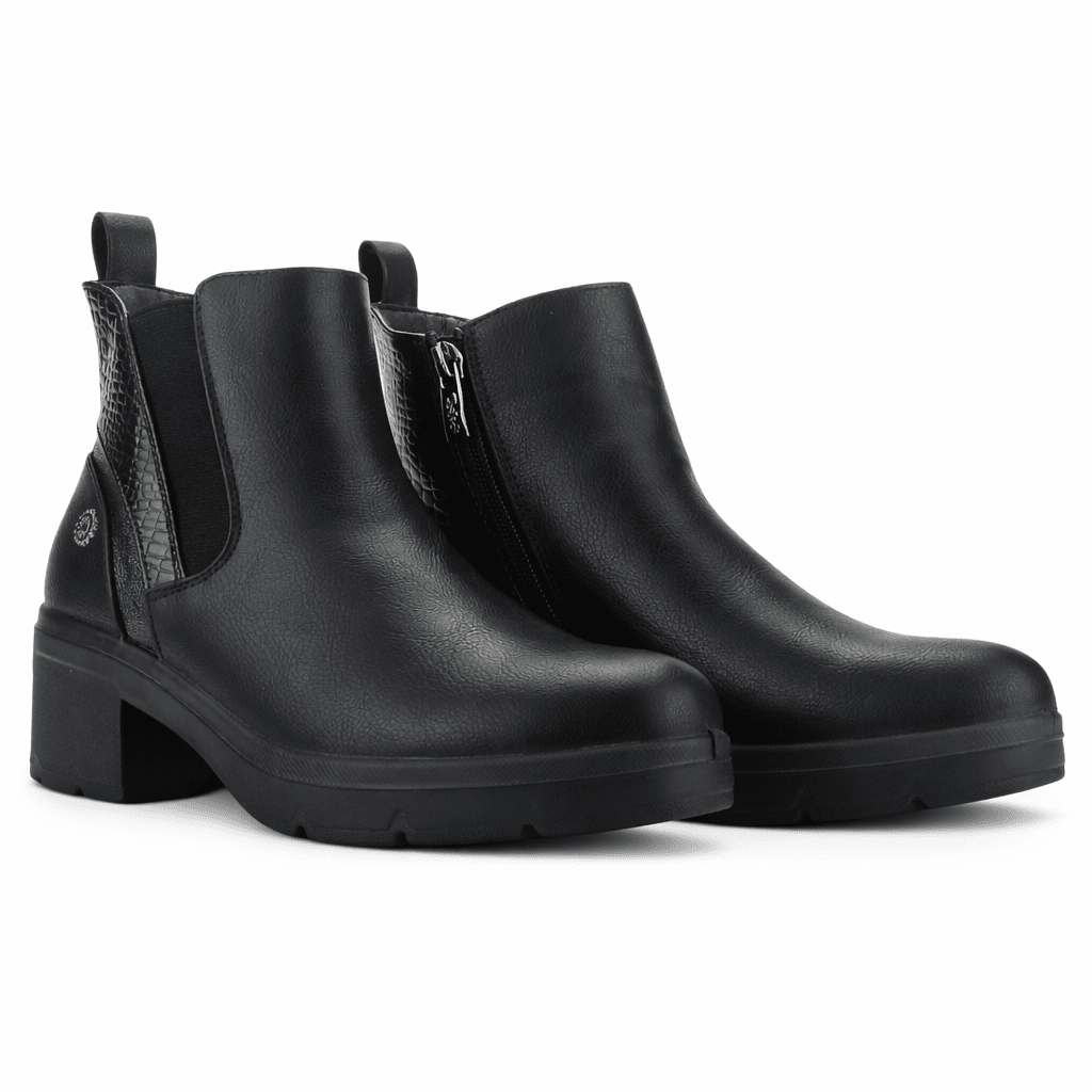 Botin Negro Mujer Casual Chalada Madena Botines Taco Chalada 