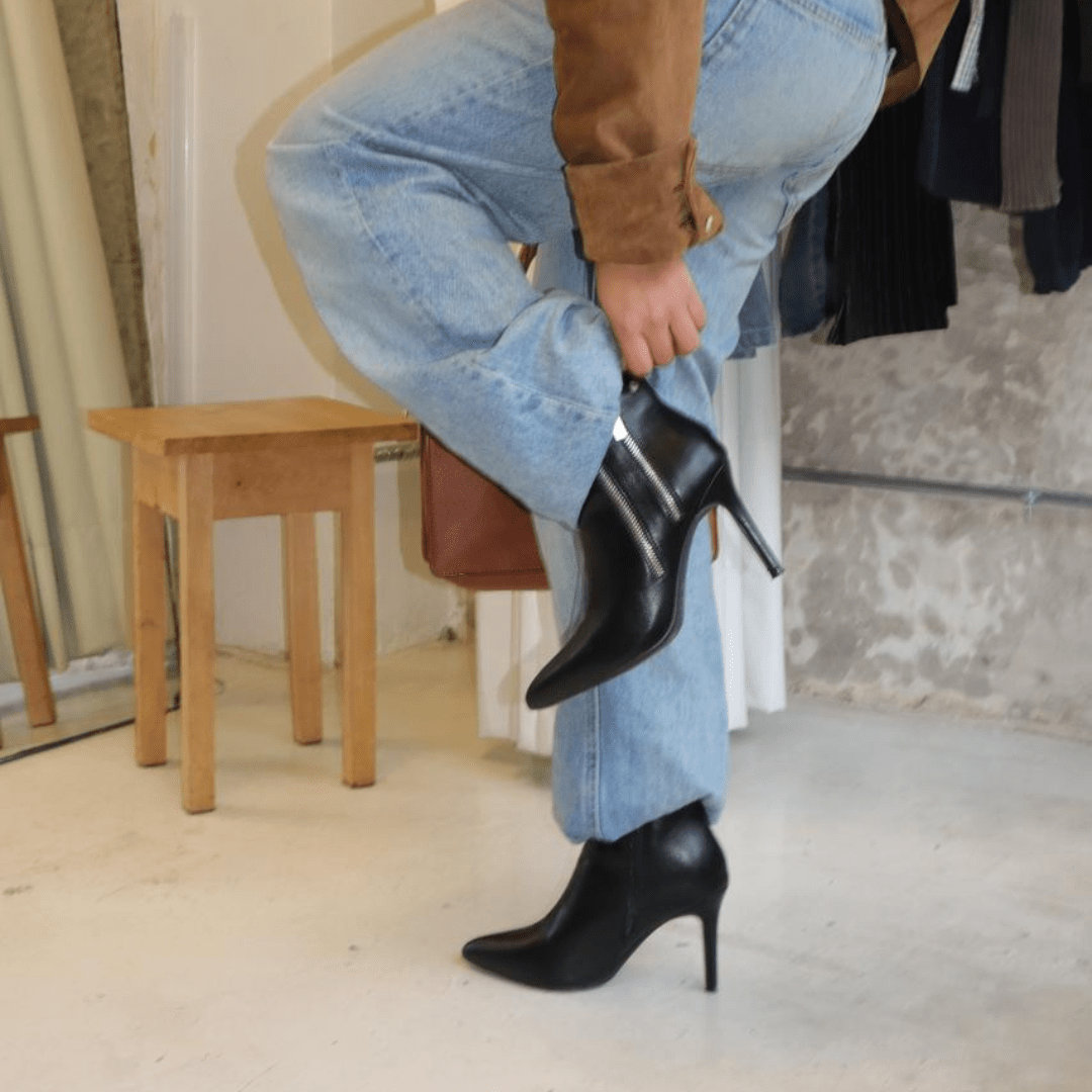Botin Negro Mujer Casual Chalada Phanie Botines Taco Chalada 