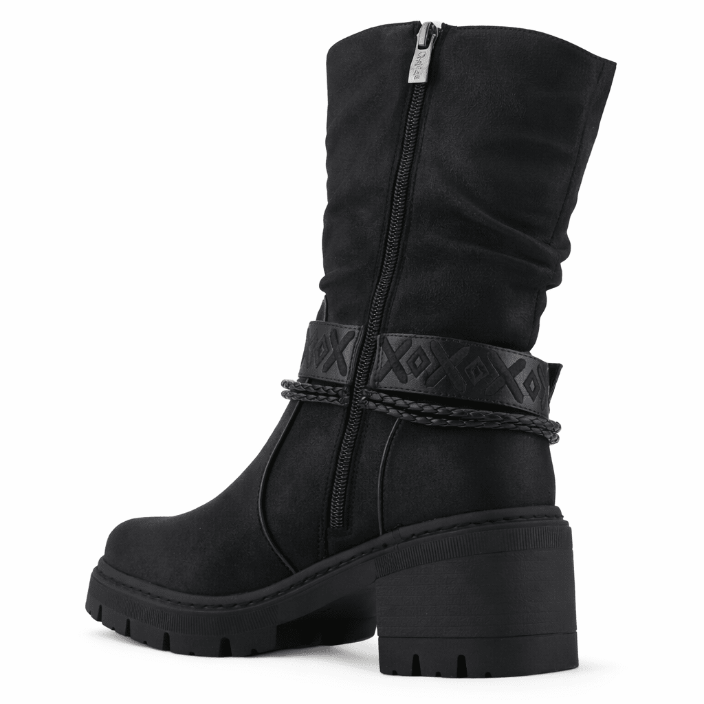 Botin Negro Mujer Casual Chalada Terra Botines Taco Chalada 