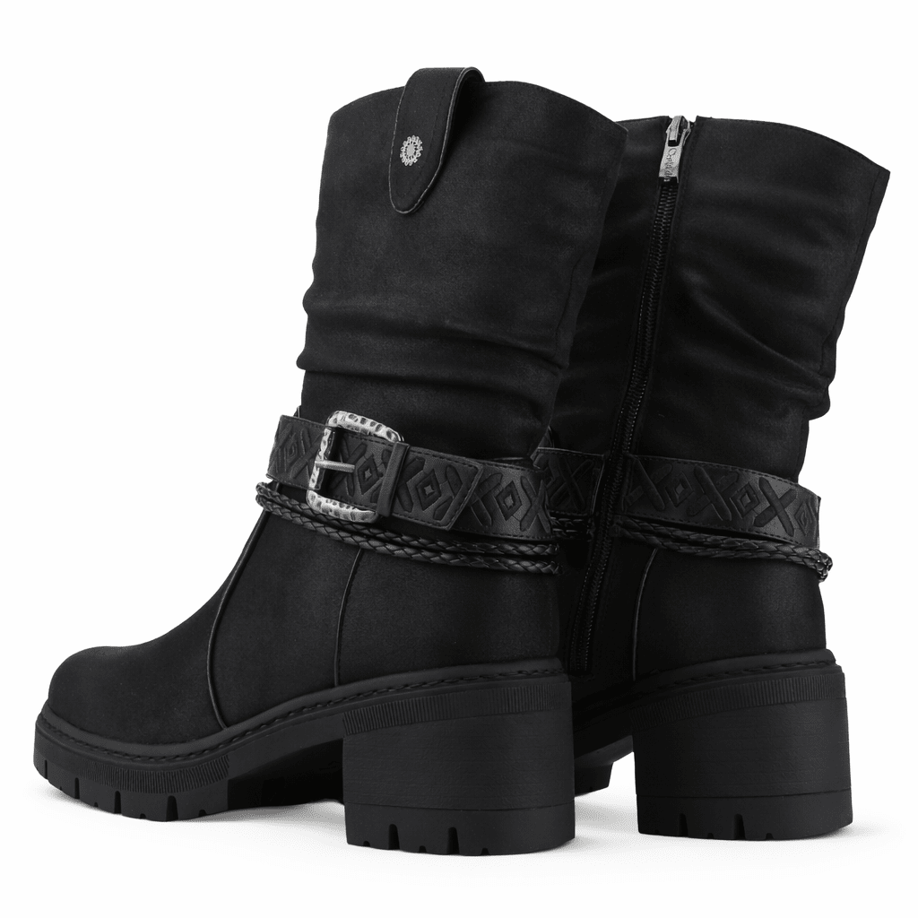 Botin Negro Mujer Casual Chalada Terra Botines Taco Chalada 