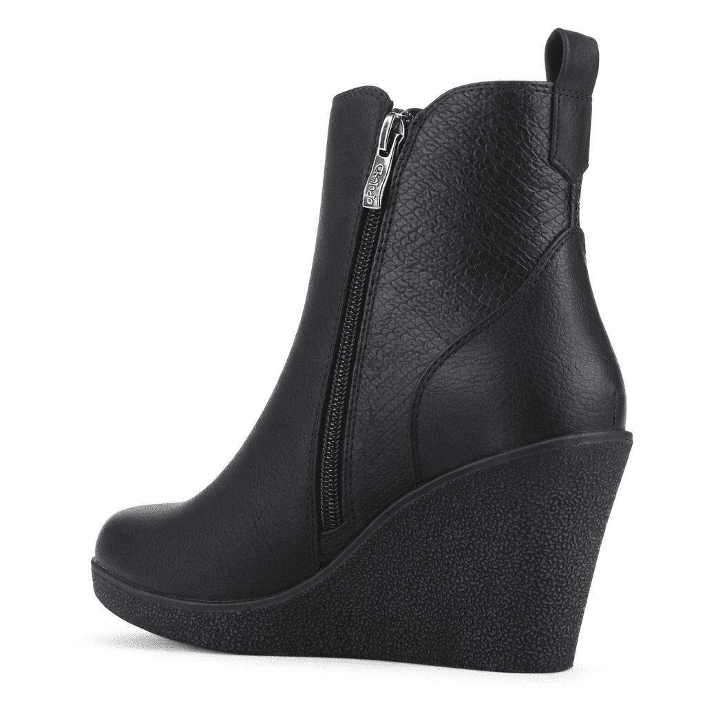 Botin Negro Mujer Casual Chalada Wedge Botines Taco Chalada 