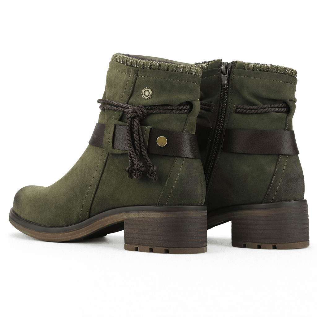 Botin Oliva Mujer Casual Chalada Torke Botines Taco Chalada 