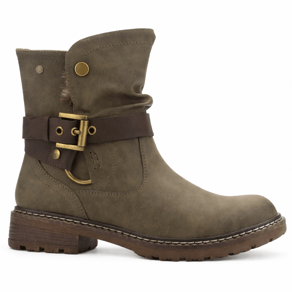 Botin Oliva Mujer Casual Chalada Torke Botines Taco Chalada 