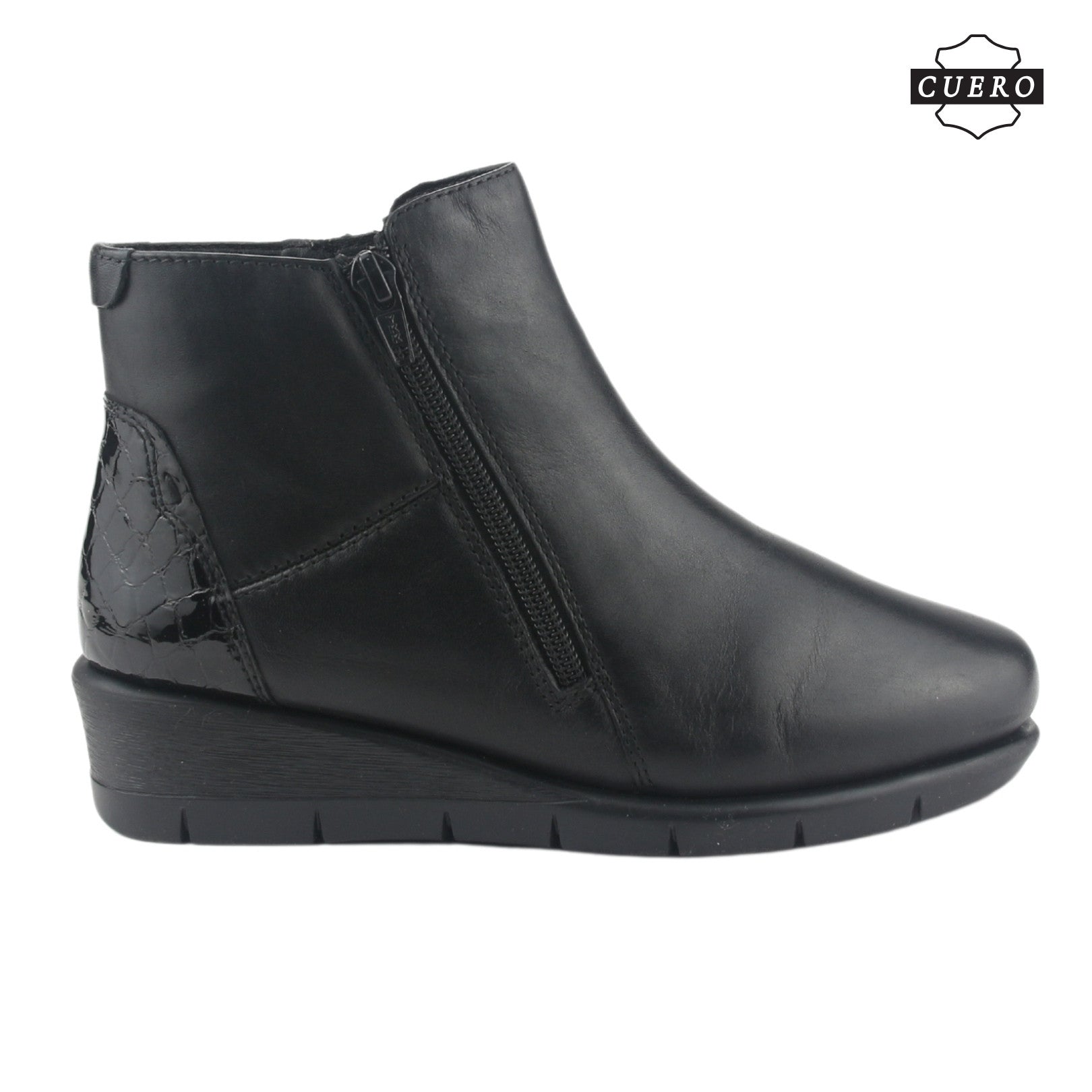 Botin de Cuero Chalada Mujer Calafate-2 Negro Casual