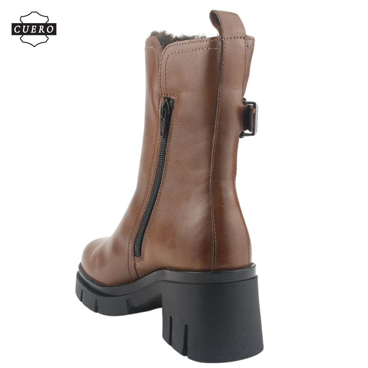 Botin de Cuero Chalada Mujer Cereza-1 Café Casual