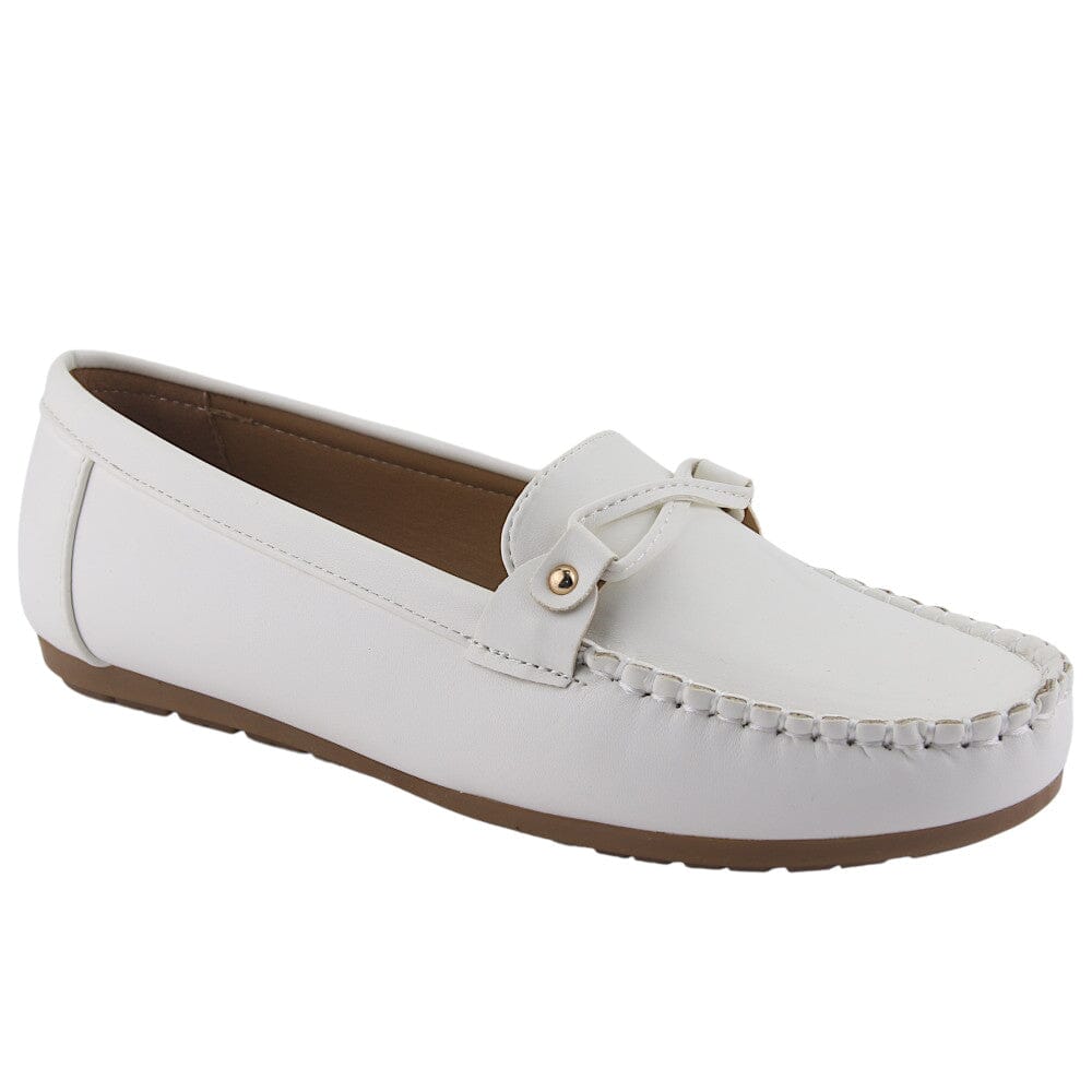Mocasin Chalada Mujer Cusco-30 Blanco Plano Zapatos Planos Chalada 