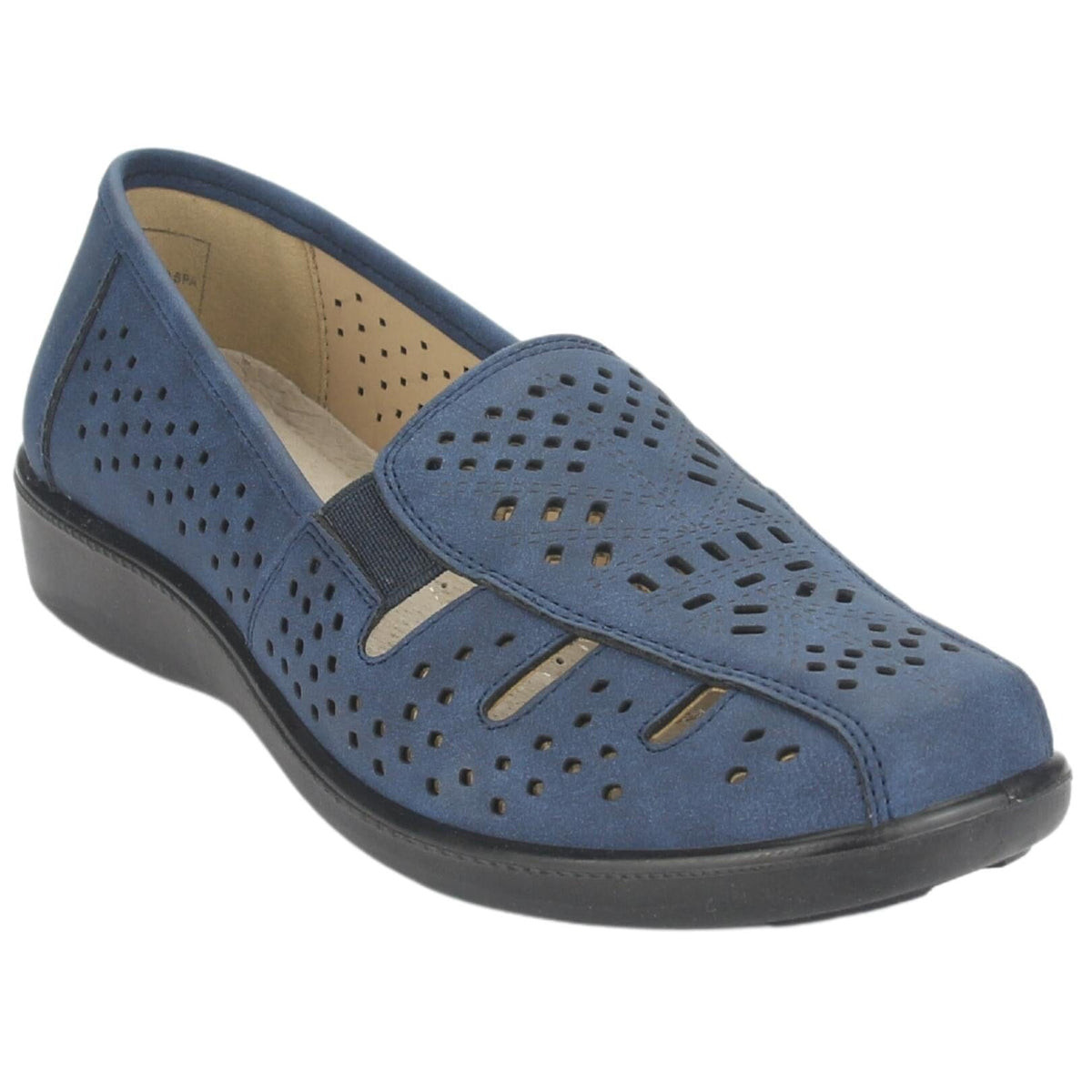 Mocasin Chalada Mujer Deco-1 Azul Comfort Zapatos Planos Chalada 