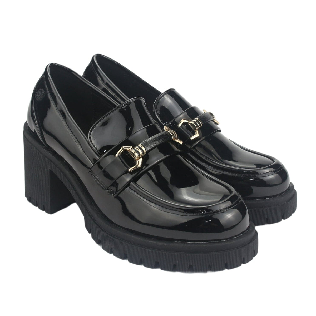 Mocasin Chalada Mujer Juppi-1 Negro Plataforma Tacones Altos Chalada 