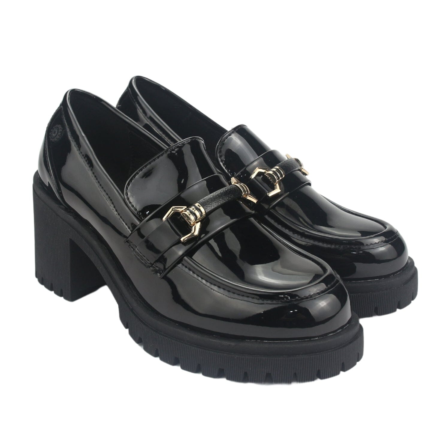 Mocasin Chalada Mujer Juppi-1 Negro Plataforma Tacones Altos Chalada 